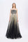Prenses Kesim Uzun Abiye Elbise - 9039C - Siyah - Gold