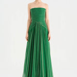 Strapless Collar Silvery Long Evening Dress - 9167C