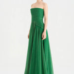 Strapless Collar Silvery Long Evening Dress - 9167C