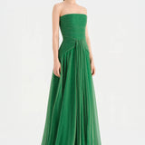 Strapless Collar Silvery Long Evening Dress - 9167C