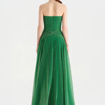 Strapless Collar Silvery Long Evening Dress - 9167C