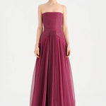 Strapless Collar Silvery Long Evening Dress - 9167C