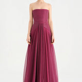 Strapless Collar Silvery Long Evening Dress - 9167C