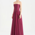 Strapless Collar Silvery Long Evening Dress - 9167C