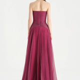 Strapless Collar Silvery Long Evening Dress - 9167C