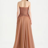 Strapless Collar Silvery Long Evening Dress - 9167C