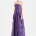 Strapless Collar Silvery Long Evening Dress - 9167C