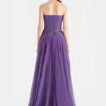 Strapless Collar Silvery Long Evening Dress - 9167C