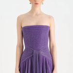 Strapless Collar Silvery Long Evening Dress - 9167C