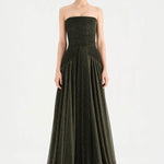 Strapless Collar Silvery Long Evening Dress - 9167C