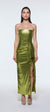 Bel Drape Detaylı Straplez Midi Abiye Elbise - 9295C
