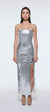 Bel Drape Detaylı Straplez Midi Abiye Elbise - 9295C