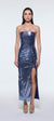 Bel Drape Detaylı Straplez Midi Abiye Elbise - 9295C