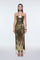 Bel Drape Detaylı Straplez Midi Abiye Elbise - 9295C - Yeşil Gold