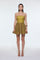 İşlemeli Kumaş Straplez Mini Abiye Elbise - 9318C - Olive