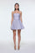 İşlemeli Kumaş Straplez Mini Abiye Elbise - 9318C - LİLA