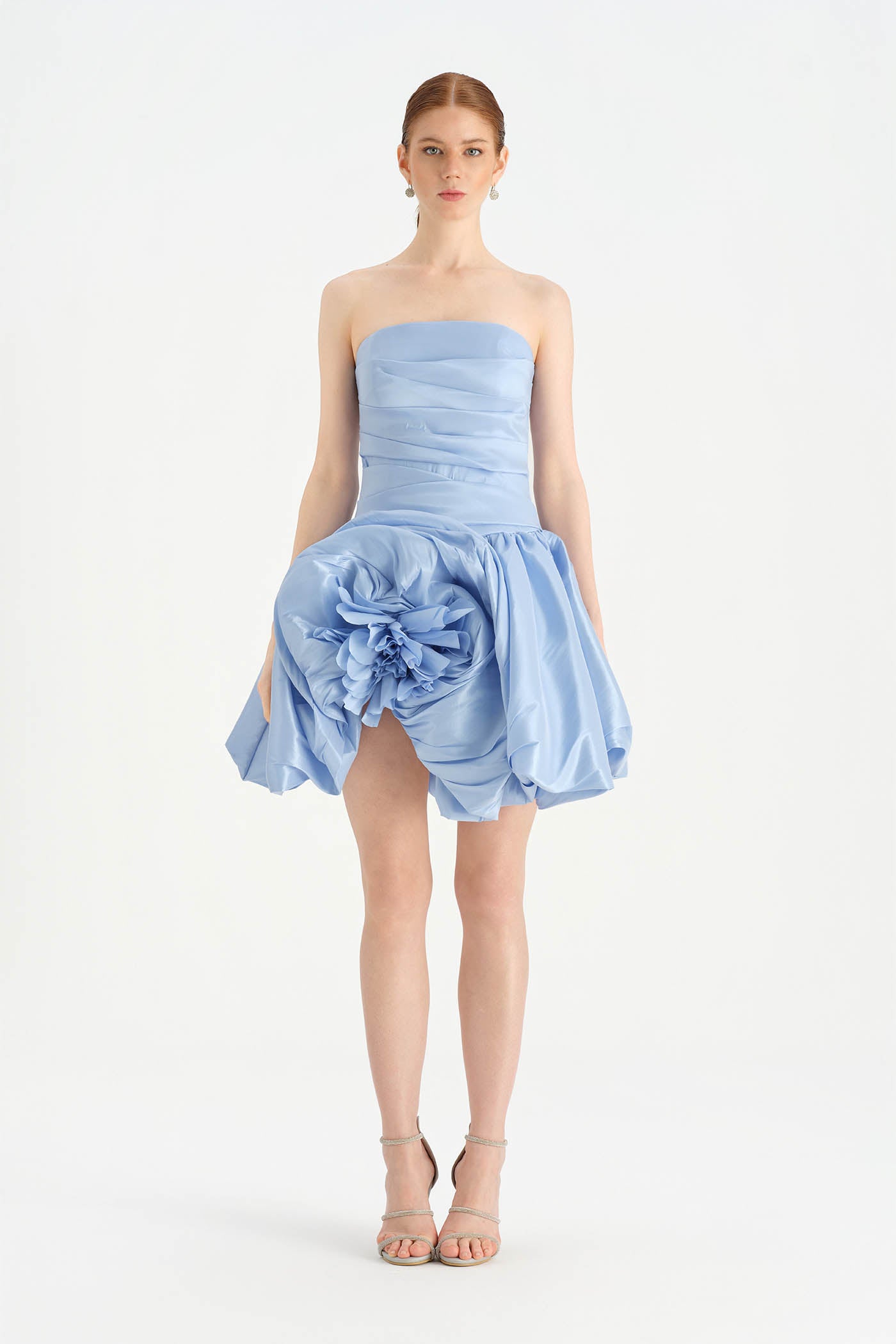 Çiçekli Mini Abiye Elbise - 26004C