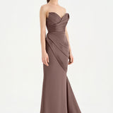 Bant Detaylı Drapeli Balık Abiye Elbise - 26021C