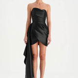 Belden Kuyruklu Mini Kısa Abiye Elbise - 26137C