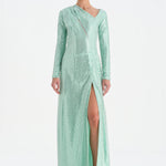 Taşlı Yırtmaçlı Abiye Elbise - 26049C