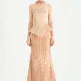 Saten Büstiyerli Taşlı Abiye Takım - 26067C