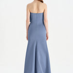 Fishtail Strapless Neckline Evening Dress with Bust Detail - 26102C
