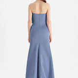 Fishtail Strapless Neckline Evening Dress with Bust Detail - 26102C