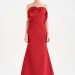 Fishtail Strapless Neckline Evening Dress with Bust Detail - 26102C