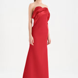 Fishtail Strapless Neckline Evening Dress with Bust Detail - 26102C