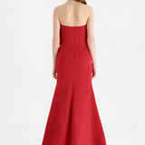 Fishtail Strapless Neckline Evening Dress with Bust Detail - 26102C