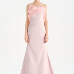 Fishtail Strapless Neckline Evening Dress with Bust Detail - 26102C
