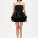 Strapless, Full-Skirted Evening Dress with 3D Floral Details – 26136C