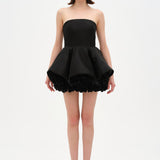 Strapless, Full-Skirted Evening Dress with 3D Floral Details – 26136C