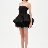 Strapless, Full-Skirted Evening Dress with 3D Floral Details – 26136C