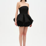Strapless, Full-Skirted Evening Dress with 3D Floral Details – 26136C