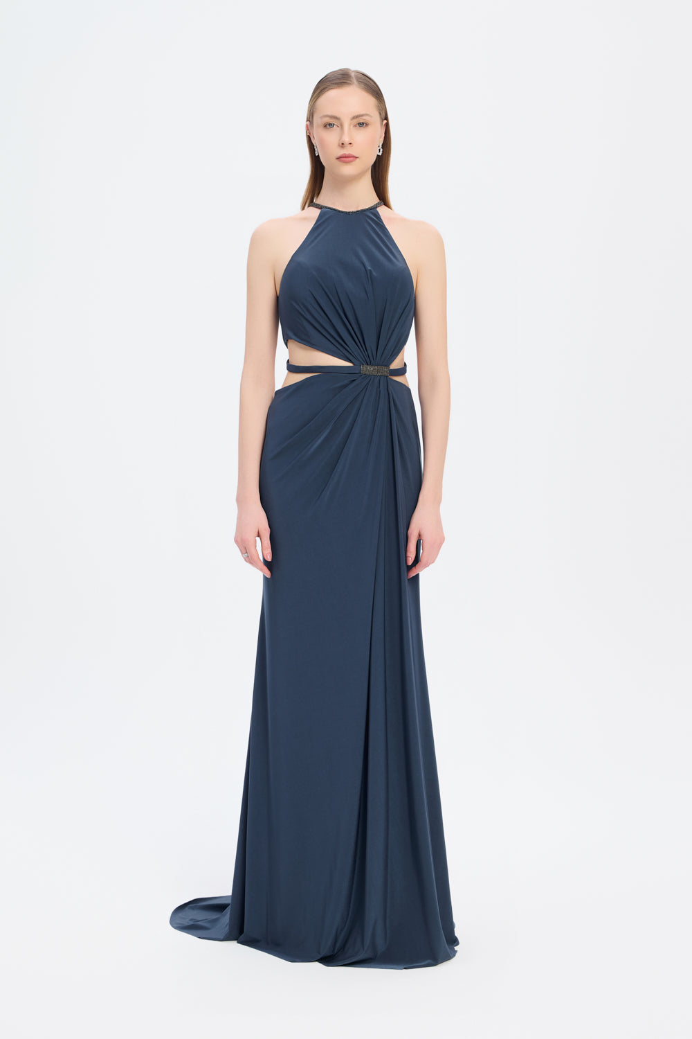 Evening Dress with Straps from the Neck - 2058