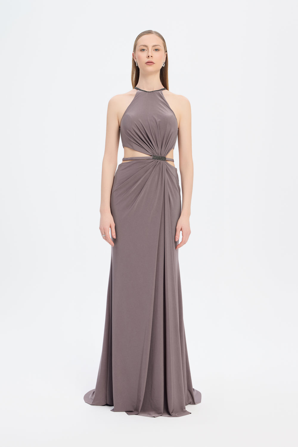 Evening Dress with Straps from the Neck - 2058