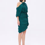 Bateau Neck Detailed Short Evening Dress with Bow - 2202