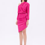 Bateau Neck Detailed Short Evening Dress with Bow - 2202