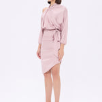 Bateau Neck Detailed Short Evening Dress with Bow - 2202