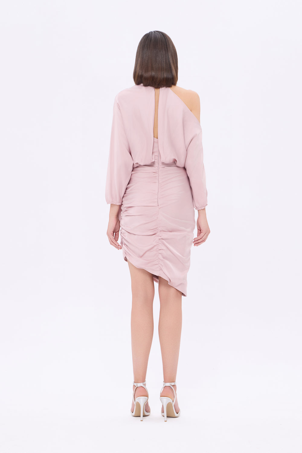Bateau Neck Detailed Short Evening Dress with Bow - 2202