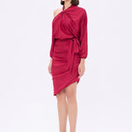 Bateau Neck Detailed Short Evening Dress with Bow - 2202