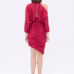 Bateau Neck Detailed Short Evening Dress with Bow - 2202