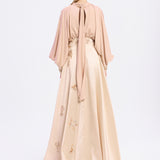 Embroidery Detailed Satin Hijab Evening Dress - 2009C