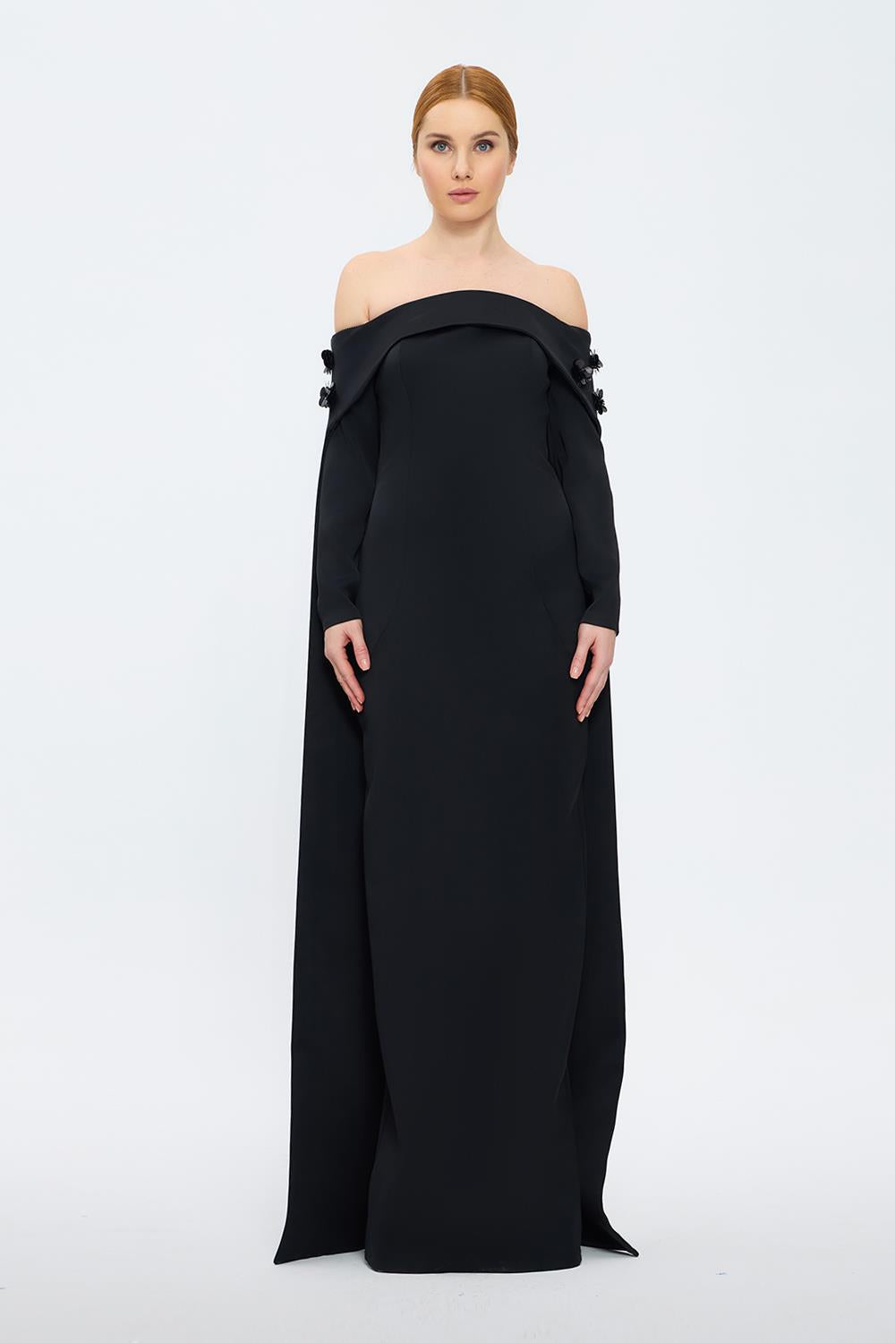 Strapless Collar Long Evening Dress - 1026C