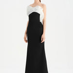 Fishtail Strapless Neckline Evening Dress with Bust Detail - 26102C