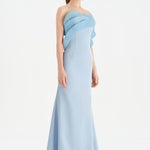 Fishtail Strapless Neckline Evening Dress with Bust Detail - 26102C