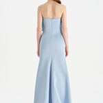 Fishtail Strapless Neckline Evening Dress with Bust Detail - 26102C