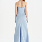 Fishtail Strapless Neckline Evening Dress with Bust Detail - 26102C