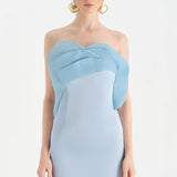 Bust Detailed Strapless Evening Dress - 26102C